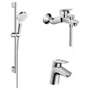 Набор смесителей для ванны 3-в-1 Hansgrohe Logis/Crometta (цвет - хром) (20200009) фото 1 Aquada.com.ua