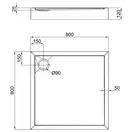 Qtap Tern Душовий піддон 80x80x12 см, білий (TERN308812C)