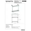 104202122 Omega Поличка скляна 400мм подвійна з бортиком, Bemeta (104202122)