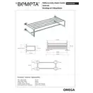 104205102 Omega: Поличка для рушників з вішалкою Bemeta Чехія (104205102)