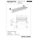 144302092 Retro 1 : поличка для рушників,хром Bemeta Чехія (144302092)