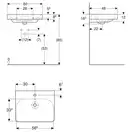 Раковина подвесная Geberit Smyle Square 60 х 48 х h16,5 см, с 1 отверстием под смеситель (500.229.01.1) фото 3 Aquada.com.ua