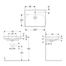 Geberit Smyle Square Раковина подвесная, белая (500.229.01.1)