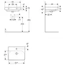 Раковина подвесная Geberit Smyle Square 55 х 44 х h16,5 см, с 1 отверстием под смеситель (500.259.01.1) фото 3 Aquada.com.ua