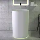 Умивальник окремо стоячий Knief K-Stone MOON 55х45х90 з інтегрованою LED підсвічуванням, White Matt (0600031001)