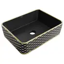 Умывальник (раковина) MEXEN CATIA BLACK DIAMOND GOLD накладной (MEX-21314879)