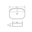 Умивальник накладний керамічний Mixxus Premium Ellipse-0202 610x400x120mm (MP6483)