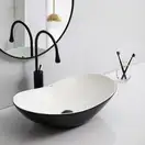 MIXXUS PREMIUM WAVE-0105 Раковина накладная, бело-черная (MP6558)