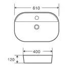 Раковина накладная Mixxus Premium ELLIPSE-0204, белая (MP6679)