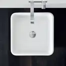 Умивальник окремо стоячий Nic Design Semplice 40х40х85 см без переливу, злив у підлогу, білий глянець (001373001)