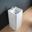 Nic-Design Умивальник окремо сточячий Nic Design Semplice 40х40х85 см з отвором під змішувач, зі зливом в підлогу, Fard глянець (001374072)
