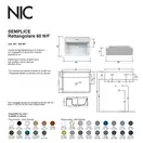 Умивальник на стільницю з переливом Nic Design Semplice 60х45х16 см, чорний глянець N/F (001384008 NF)