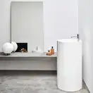 Nic-Design Умивальник окремо стоячий NIC Design Ovvio 45x85h, чорний матовий (001452013)
