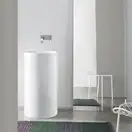 Умивальник окремо стоячий Nic Design Ovvio 45х85 см без переливу, зі зливом в підлогу, Polvere матовий (001453057)