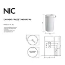Умивальник окремо стоячий Nic Design Ovvio 45x85 см, antracite matt (001455013)