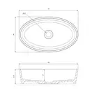 умывальник Omnires Bari 50x30 white/gloss black (BARI500UNBCP)