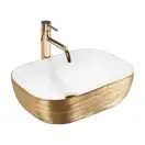 Умывальник (раковина) REA BELINDA BRUSHED GOLD WHITE накладной (REA-U7422)