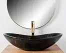 Умывальник (раковина) REA ROYAL 60 MARBLE BLACK MATT накладной черный (REA-U7478)