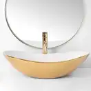 Умывальник (раковина) REA ROYAL GOLD WHITE накладной (REA-U7808)