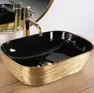 Умывальник (раковина) REA BELINDA BRUSHED GOLD BLACK накладной (REA-U8780)