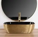 Умывальник (раковина) REA BELINDA BRUSHED GOLD BLACK накладной (REA-U8780)