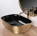 Умывальник (раковина) REA BELINDA BRUSHED GOLD BLACK накладной (REA-U8780)