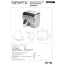 106224015 HOTEL Автоматична сушка для рук 220-240V/50HZ,2500W , Bemeta (106224015)