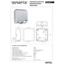 924224121 924224121 Hotel: Автоматична сушка для рук - 1800W, нержавіюча блиск Bemeta Чехія
