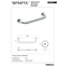 Поручень 102307012 Omega 355mm Bemeta Чехія