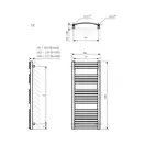 Рушникосушка Dexter 1220x600 WGDEX122060KCROSX Terma