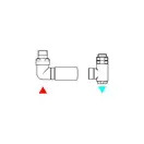 Набір вентилів термостатичний трьохосьовий з трійником лівий хром Terma (WRZTCG4-CR)