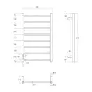 Сушка для рушників електрична Volle Rondo L 120W, 50 х 80 см, білий глянсовий (ПІДКЛЮЧЕННЯ ЗЛІВА) 9235.000107