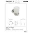 104110015 NEO тримач стакана+стакан,нерж Bemeta Чехія (104110015)