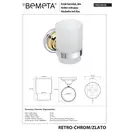 144210018 Retro Тримач для стакана(золото/хром)+стакан(скло), Bemeta (144210018)