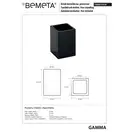 145611310 Gamma Тримач зубних щіток окремостоячий чорний Bemeta Чехія (145611310)