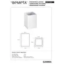145711314 Gamma Тримач зубних щіток окремостоячий, білий Bemeta Чехія (145711314)