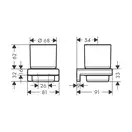 Стакан для жидкого мыла подвесной Hansgrohe AddStoris, хром/стекло матовое (41749000) фото 2 Aquada.com.ua
