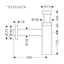 Сифон для умивальника Hansgrohe Flowstar S, чорний матовий (52105340)