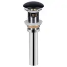 Донный клапан для раковины Qtap PU03O 70х70х227.5 Matt black с переливом (QT066PU03OMB)