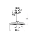 Верхний душ с потолочным душевым кронштейном Grohe Tempesta 250 х 250 мм Cube (цвет - хром) (26688000) фото 5 Aquada.com.ua