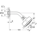 Верхній душ з кронштейном Grohe New Tempesta Cosmopolitan 100 (27869001)