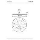 AD139/113CR Верхній душ 300 мм поворотний, функція дощ, хром Nobili ІТАЛІЯ (AD139/113CR)