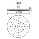 AD139/113IX Верхній душ 300мм поворотний функція дощ колір Inox (AD139/113#882) Nobili ІТАЛІЯ (AD139/113IX)