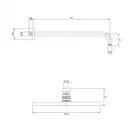 верхний душ Omnires Slimline Graphite 25x25 cm (WGSET1GR)