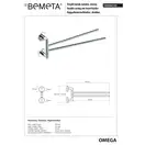 104204102 Omega Тримач для рушників подвійний поворотний, Bemeta (104204102)