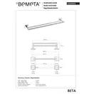 Тримач рушників  132204052 Beta подвійний 655mm Bemeta Чехія