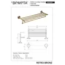 Поличка для рушників 144102097 Retro : з тримачем Bemeta Чехія