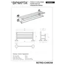 Тримач рушників 144302252 Retro подвійний, хром Bemeta Чехія