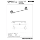 Тримач рушників  144304042 Retro 600 mm, хром Bemeta Чехія