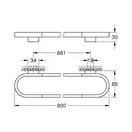 Полотенцедержатель 800 мм Grohe Selection, тёмный графит, матовый (41058AL0) фото 2 Aquada.com.ua